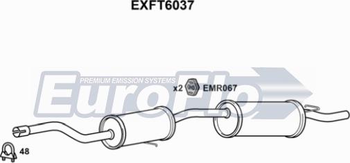 EuroFlo EXFT6037 - Глушитель выхлопных газов, конечный autospares.lv