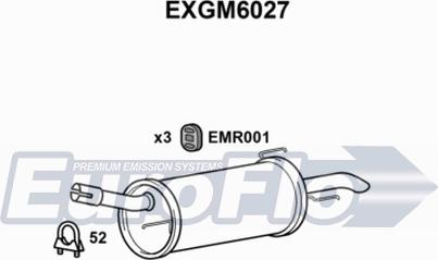 EuroFlo EXGM6027 - Глушитель выхлопных газов, конечный autospares.lv