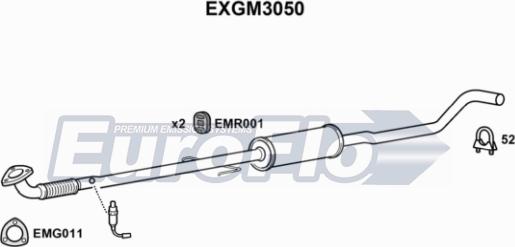 EuroFlo EXGM3050 - Средний глушитель выхлопных газов autospares.lv