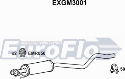 EuroFlo EXGM3001 - Средний глушитель выхлопных газов autospares.lv