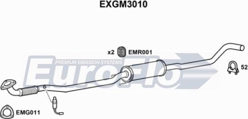 EuroFlo EXGM3010 - Средний глушитель выхлопных газов autospares.lv