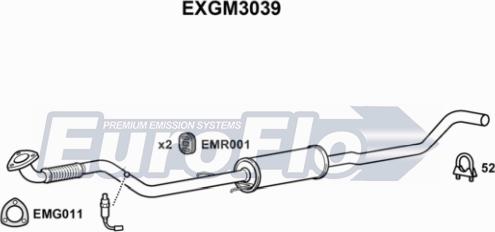 EuroFlo EXGM3039 - Средний глушитель выхлопных газов autospares.lv