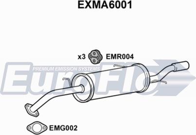 EuroFlo EXMA6001 - Глушитель выхлопных газов, конечный autospares.lv