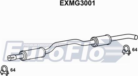 EuroFlo EXMG3001 - Средний глушитель выхлопных газов autospares.lv