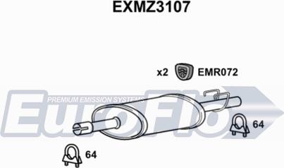EuroFlo EXMZ3107 - Средний глушитель выхлопных газов autospares.lv