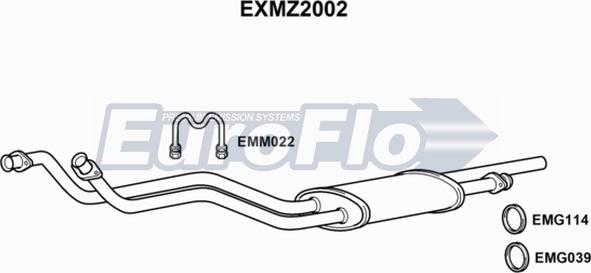 EuroFlo EXMZ2002 - Труба выхлопного газа autospares.lv