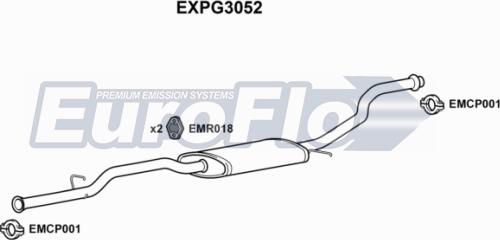 EuroFlo EXPG3052 - Средний глушитель выхлопных газов autospares.lv