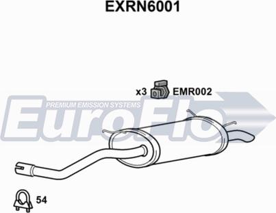 EuroFlo EXRN6001 - Глушитель выхлопных газов, конечный autospares.lv