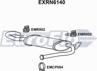 EuroFlo EXRN6140 - Глушитель выхлопных газов, конечный autospares.lv