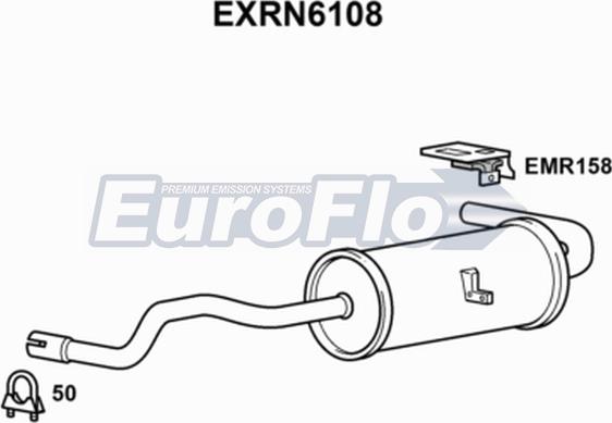 EuroFlo EXRN6108 - Глушитель выхлопных газов, конечный autospares.lv