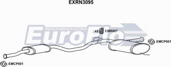 EuroFlo EXRN3095 - Средний глушитель выхлопных газов autospares.lv