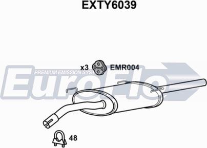 EuroFlo EXTY6039 - Глушитель выхлопных газов, конечный autospares.lv