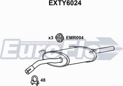 EuroFlo EXTY6024 - Глушитель выхлопных газов, конечный autospares.lv