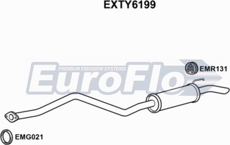 EuroFlo EXTY6199 - Глушитель выхлопных газов, конечный autospares.lv