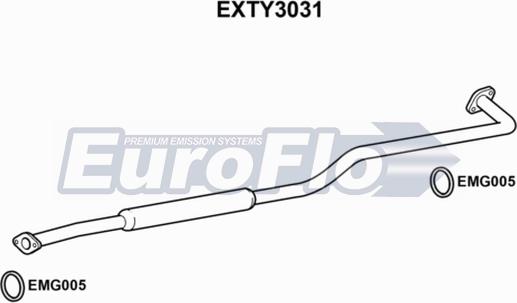 EuroFlo EXTY3031 - Средний глушитель выхлопных газов autospares.lv