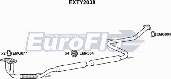 EuroFlo EXTY2038 - Труба выхлопного газа autospares.lv