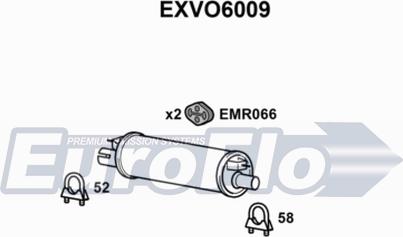 EuroFlo EXVO6009 - Глушитель выхлопных газов, конечный autospares.lv