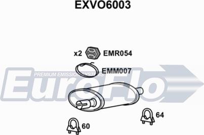 EuroFlo EXVO6003 - Глушитель выхлопных газов, конечный autospares.lv