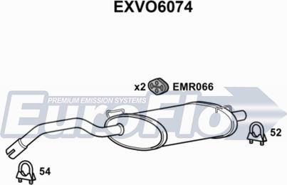 EuroFlo EXVO6074 - Глушитель выхлопных газов, конечный autospares.lv