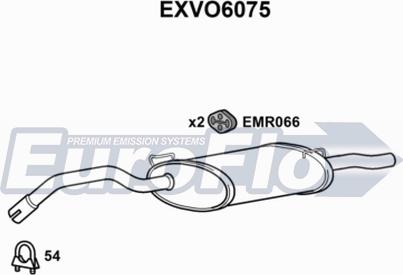 EuroFlo EXVO6075 - Глушитель выхлопных газов, конечный autospares.lv
