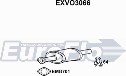 EuroFlo EXVO3066 - Средний глушитель выхлопных газов autospares.lv