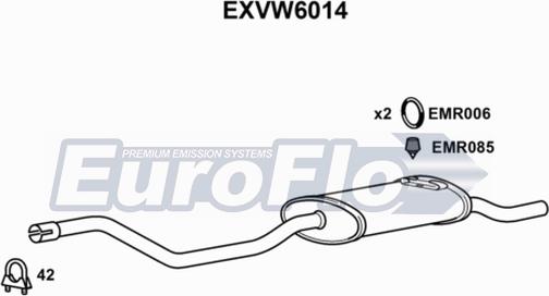 EuroFlo EXVW6014 - Глушитель выхлопных газов, конечный autospares.lv