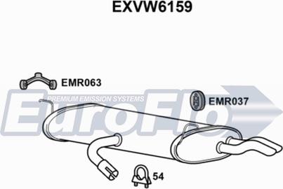 EuroFlo EXVW6159 - Глушитель выхлопных газов, конечный autospares.lv