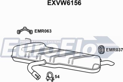 EuroFlo EXVW6156 - Глушитель выхлопных газов, конечный autospares.lv