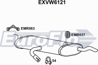 EuroFlo EXVW6121 - Глушитель выхлопных газов, конечный autospares.lv