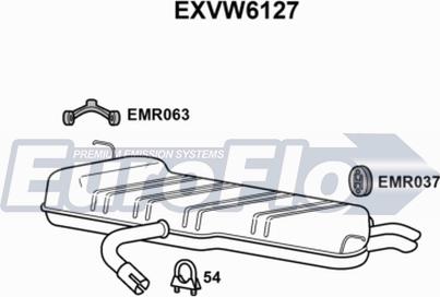 EuroFlo EXVW6127 - Глушитель выхлопных газов, конечный autospares.lv