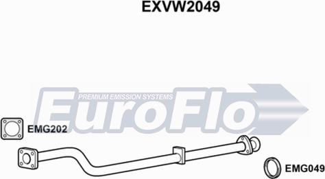 EuroFlo EXVW2049 - Труба выхлопного газа autospares.lv