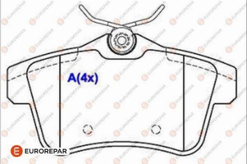 EUROREPAR 1643067080 - Тормозные колодки, дисковые, комплект autospares.lv