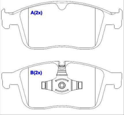 EUROREPAR 1643081280 - Тормозные колодки, дисковые, комплект autospares.lv