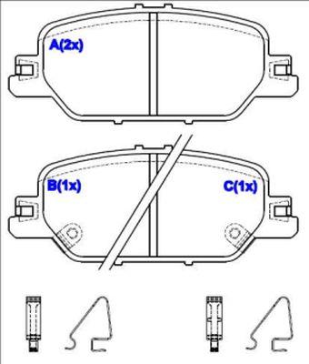 EUROREPAR 1643083680 - Тормозные колодки, дисковые, комплект autospares.lv