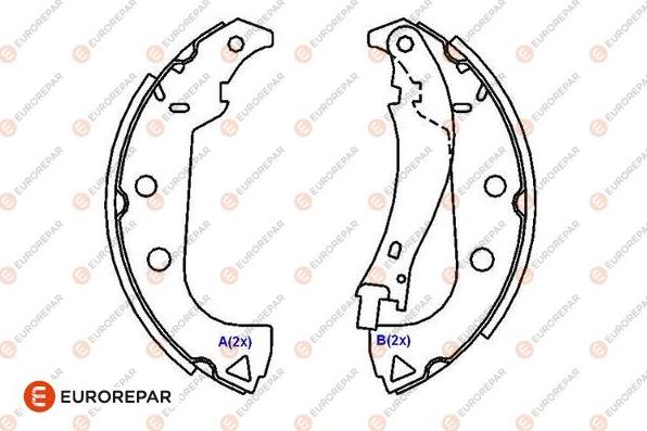 EUROREPAR 1643186280 - Комплект тормозных колодок, барабанные autospares.lv