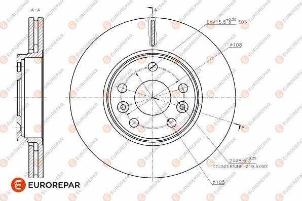 EUROREPAR 1642764780 - Тормозной диск autospares.lv