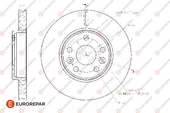 EUROREPAR 1667851080 - Тормозной диск autospares.lv