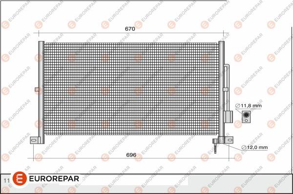 EUROREPAR 1609637780 - Конденсатор кондиционера autospares.lv