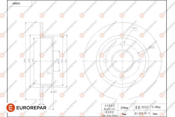 EUROREPAR 1684304480 - Тормозной диск autospares.lv