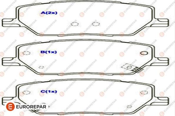 EUROREPAR 1686754880 - Тормозные колодки, дисковые, комплект autospares.lv