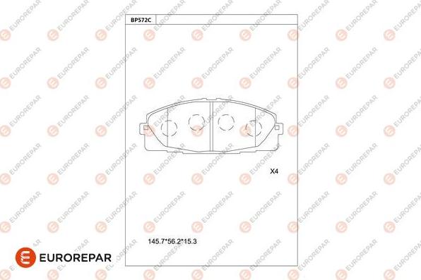 EUROREPAR 1681248880 - Тормозные колодки, дисковые, комплект autospares.lv