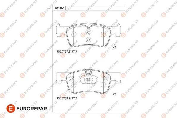 EUROREPAR 1681243880 - Тормозные колодки, дисковые, комплект autospares.lv