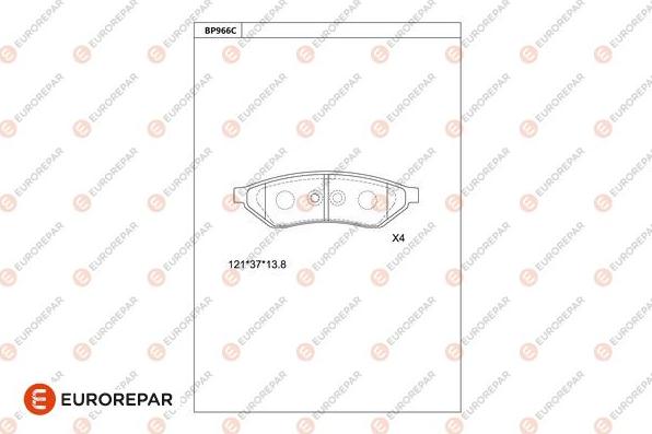 EUROREPAR 1681247180 - Тормозные колодки, дисковые, комплект autospares.lv