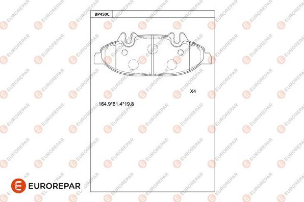 EUROREPAR 1681247780 - Тормозные колодки, дисковые, комплект autospares.lv