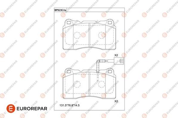 EUROREPAR 1681259480 - Тормозные колодки, дисковые, комплект autospares.lv