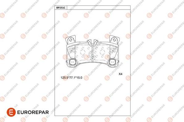 EUROREPAR 1681252980 - Тормозные колодки, дисковые, комплект autospares.lv