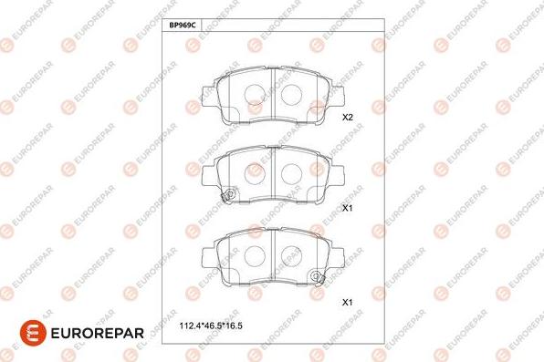 EUROREPAR 1681257180 - Тормозные колодки, дисковые, комплект autospares.lv