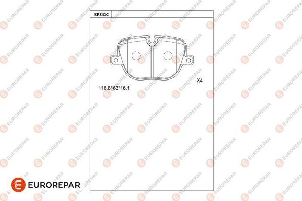 EUROREPAR 1681257380 - Тормозные колодки, дисковые, комплект autospares.lv