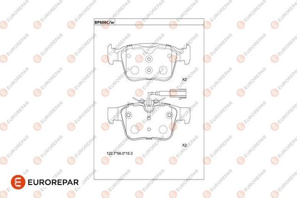 EUROREPAR 1681264980 - Тормозные колодки, дисковые, комплект autospares.lv