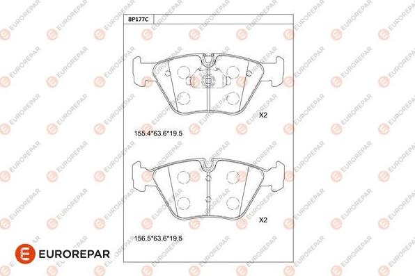 EUROREPAR 1681268180 - Тормозные колодки, дисковые, комплект autospares.lv